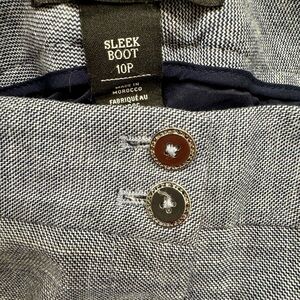 White House Black Market Blue Sleek Boot Pants (10 Petite)